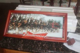 Bradford Exchange Budweiser Clydesdale Illuminating Stained Glass Panorama 2