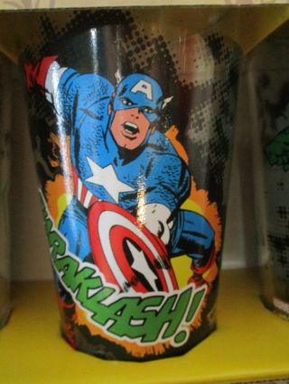 Marvel Comics Set Four Avengers Glasses Thor Ironman Captain America Hulk NIB 4