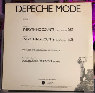Depeche Mode 1983 Promo 12 " Vinyl Single Everything Counts (proa2097)