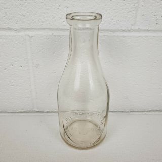 Vintage Joys Creamery One Quart Glass Milk Bottle St Marys Wv Embossed Lettering