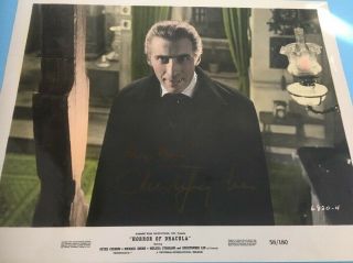 Christopher Lee Signed Autographed Dracula Color Photo Hammer Films
