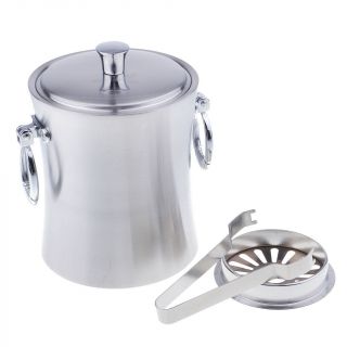 Double Wall Wine Beer Champagne Cooler Barrels Stainless Steel Ice Bucket 1l