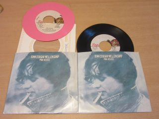 2 John Cougar Mellencamp Pink Houses 1983 Riva 45 Records W/ Error Rare Promo
