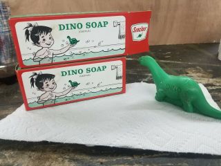 Sinclair Gas Station Dino Soap Two.  Promotional Sinclair Gas Give - A - Way Dino