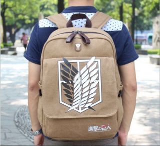 Anime Attack On Titan Schoolbag Book Bag Canvas Backpack Rucksack Cosplay