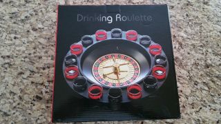 Drinking Roulette Wheel - 16 Shot Glasses Party Game - Casino Bar Accessory