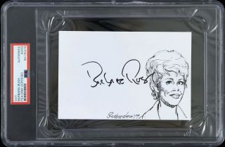 1966 Barbara Rush " Nora Clavicle " Batman Signed 4x6 Index Card (psa/dna Slabbed)