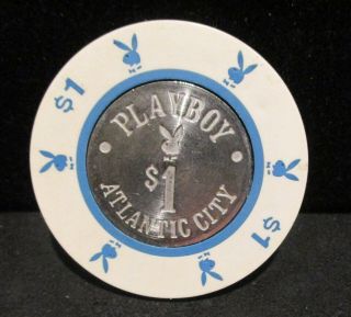 Playboy Club $1 Casino Chip Atlantic City,  Nj - House Mold Coin Inlay