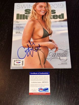 Camille Kostek Signed Sports Illustrated Si Swimsuit Cover Psa Dna Cert Proof