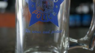 Vintage CHICAGO POLICE Glass Stein Mug Beer Beverage 2