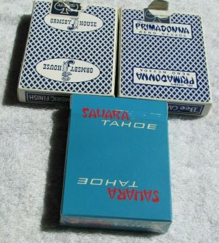 3 Packs Closed Northern Nevada Casino Playing Cards,  Primadonna,  Ormsby House,