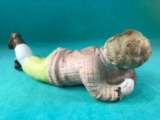 ANTIQUE HEUBACH STYLE GERMANY BISQUE PORCELAIN PIANO BABY,  BOY WITH SOCCER BALL 3