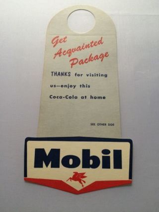 Gas/oil 1955 Vintage Mobil Oil / Coca Cola Bottle Topper Sign,  Pegasus Coke Rare