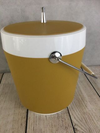 Vintage Westbend Harvest Gold Ice Bucket Cooler Retro Mid - Century Thermo Serv