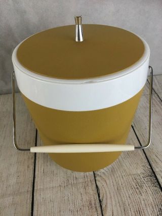 Vintage Westbend Harvest Gold Ice Bucket Cooler Retro Mid - Century Thermo Serv 2
