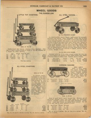 1925 Paper Ad Pioneer Wood Wooden Coaster Wagon Steel Racer Express