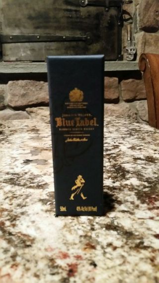 Rare Johnnie Walker Blue Label 50ml Glass Miniature.  Nib
