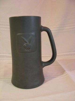Vintage Playboy Beer Mug Raised Bunny Logo - Clear Glass Bottom