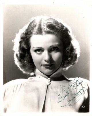 " Flash Gordon " Actress Jean Rogers,  Vintage Signed Studio Photo.