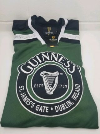 Guinness Harp Lager Sewn Hockey Jersey Est.  1759 St.  James Gate Dublin Ireland Xl