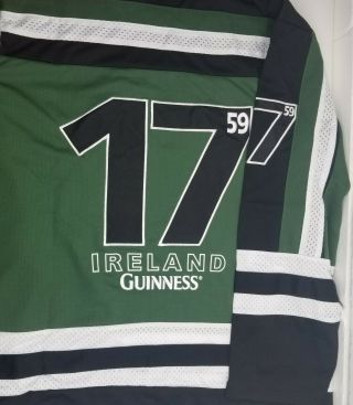 Guinness Harp Lager Sewn Hockey Jersey est.  1759 St.  James Gate Dublin Ireland XL 3
