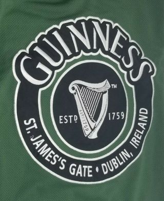 Guinness Harp Lager Sewn Hockey Jersey est.  1759 St.  James Gate Dublin Ireland XL 6