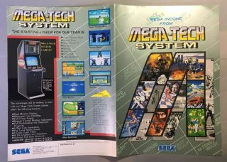Rare Vintage Arcade Machine Flyer – Mega - Tech System – Sega,  Usa,  1989.