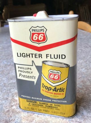 Phillips 66 Vingtage Trop Artic Lighter Fluid Can Container