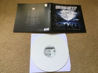 Uriah Heep “living The Dream” 2018 U.  K.  Signed White Vinyl Lp Pledgemusic 1/100