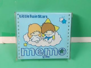Vintage Little Twin Stars Sanrio Memo Note Paper Holder Box 1980 