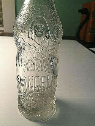 Fancy Art Deco Soda Bottle " Evangeline " With Embossed Relief Of The Lady Herself