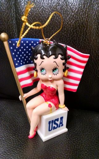 Betty Boop Usa Flag Ornament,  Patriotic And