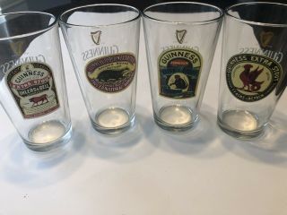 Guinness Beer Pint Glasses Set Of 4 Bar Man Cave Decor