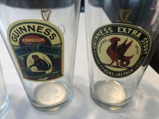 Guinness Beer Pint Glasses Set Of 4 Bar Man Cave Decor 3