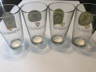 Guinness Beer Pint Glasses Set Of 4 Bar Man Cave Decor 4