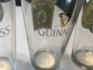 Guinness Beer Pint Glasses Set Of 4 Bar Man Cave Decor 5