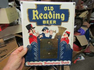 Old Reading Beer Tin Sign And Calendar Holder