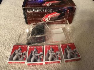 Excalibur 4 Deck Card Dealer Shoe Premium Acrylic,  Poker & Blackjack,  Cards,  Game