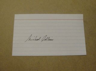 Michael Collins Signed 3x5 Index Card Autograph Apollo 11