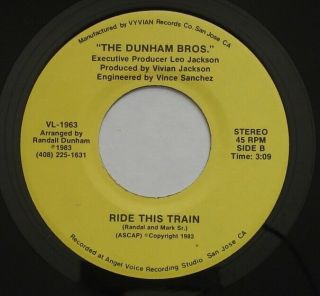 Modern Soul Boogie Funk Bay Area Unknown? Dunham Bros.  Ride This Train Nm 45 Mp3