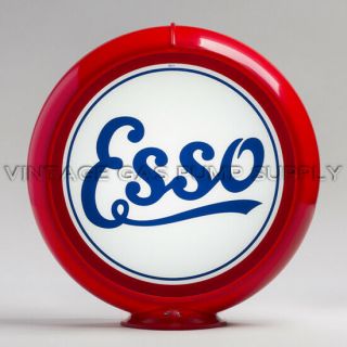 Esso Script 13.  5 " Gas Pump Globe W/ Red Body (g126)
