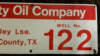 Getty Oil Company Porcelain Pump Lease Sign Gas Plate 3