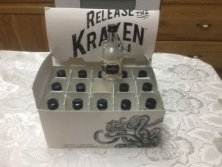 Kraken 94 Bottles 15 Boxed Mini Glass Liquor Black Spiced Rum Empty 50ml Crafts