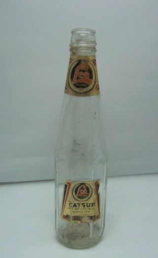 Vintage H.  D.  Lee Mercantile Co.  Catsup Bottle Art Deco Graphics