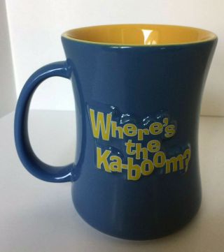 Marvin the Martian Where ' s the Ka - Boom Large Coffee Mug Russ WB Blue & Yellow 3