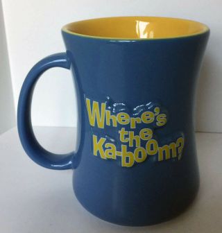 Marvin the Martian Where ' s the Ka - Boom Large Coffee Mug Russ WB Blue & Yellow 4