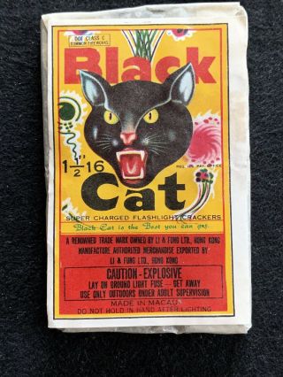 Firecracker Label Black Cat 16’s Macau Logos Complete