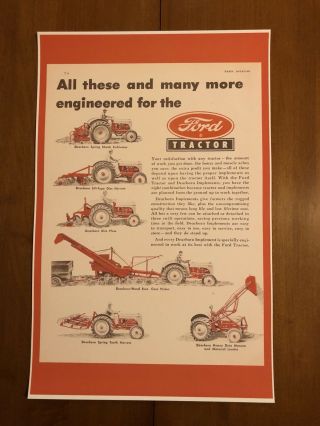 Vintage Ford Tractor Advertisement Poster Man Cave Gift Decor