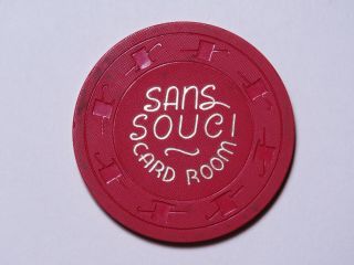 Sans Souci Card Room - Las Vegas Nevada - 25 Cent Casino Chip - H&c