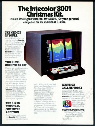 1976 Intelligent Systems Intecolor 8001 Computer System Photo Vintage Print Ad